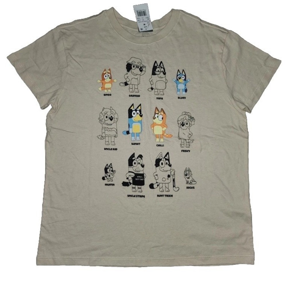 NEW WOMENS BLUEY CAST GRAPHIC TEE T-SHIRT SIZE M
